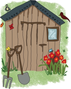 Garden shed and tools